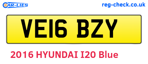 VE16BZY are the vehicle registration plates.