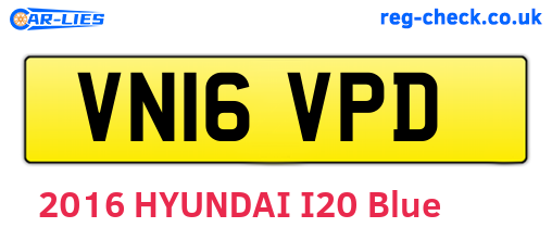 VN16VPD are the vehicle registration plates.