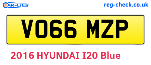 VO66MZP are the vehicle registration plates.