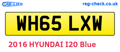 WH65LXW are the vehicle registration plates.