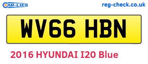 WV66HBN are the vehicle registration plates.