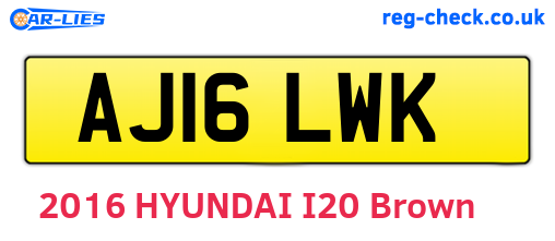 AJ16LWK are the vehicle registration plates.