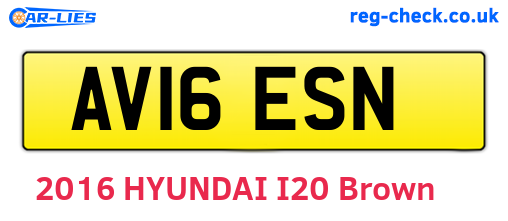 AV16ESN are the vehicle registration plates.