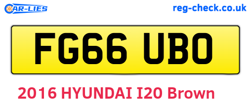 FG66UBO are the vehicle registration plates.