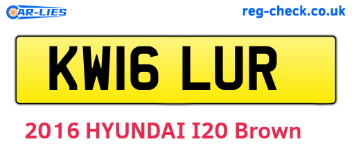 KW16LUR are the vehicle registration plates.