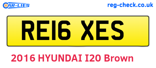 RE16XES are the vehicle registration plates.