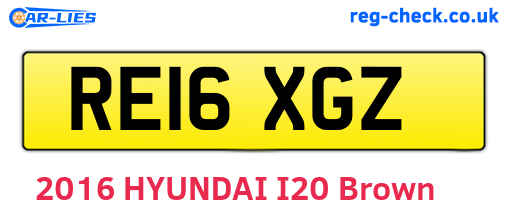 RE16XGZ are the vehicle registration plates.