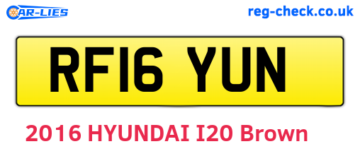 RF16YUN are the vehicle registration plates.