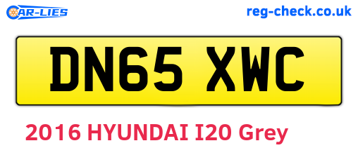 DN65XWC are the vehicle registration plates.