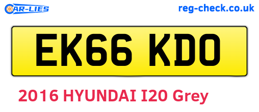 EK66KDO are the vehicle registration plates.