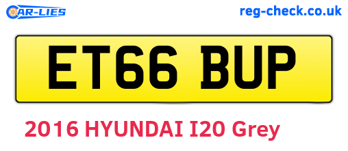ET66BUP are the vehicle registration plates.