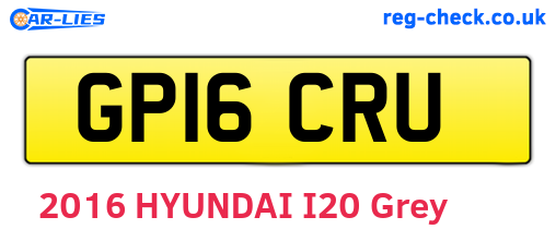 GP16CRU are the vehicle registration plates.