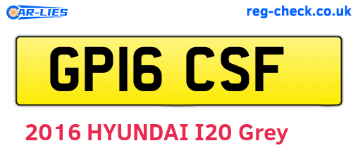 GP16CSF are the vehicle registration plates.