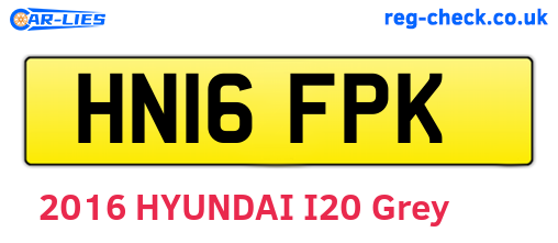 HN16FPK are the vehicle registration plates.