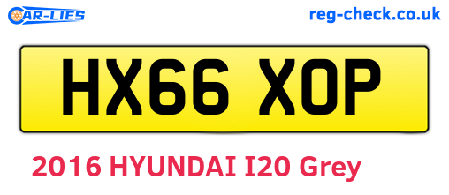 HX66XOP are the vehicle registration plates.
