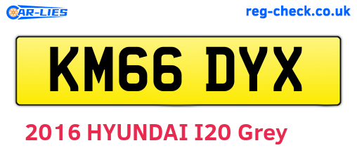 KM66DYX are the vehicle registration plates.