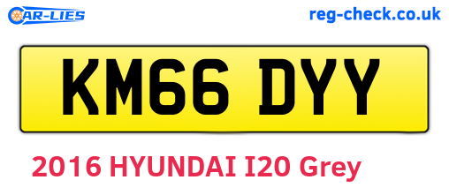 KM66DYY are the vehicle registration plates.