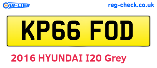 KP66FOD are the vehicle registration plates.