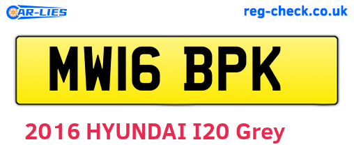 MW16BPK are the vehicle registration plates.
