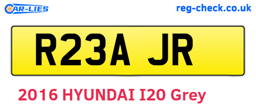 R23AJR are the vehicle registration plates.