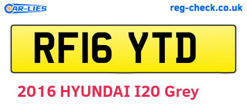 RF16YTD are the vehicle registration plates.