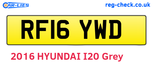 RF16YWD are the vehicle registration plates.
