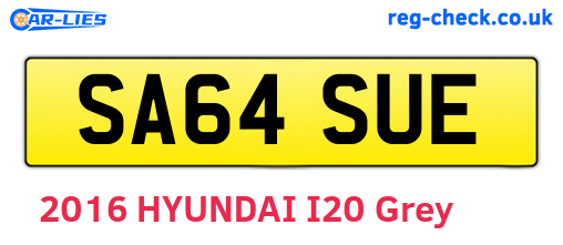 SA64SUE are the vehicle registration plates.