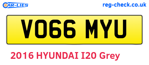VO66MYU are the vehicle registration plates.