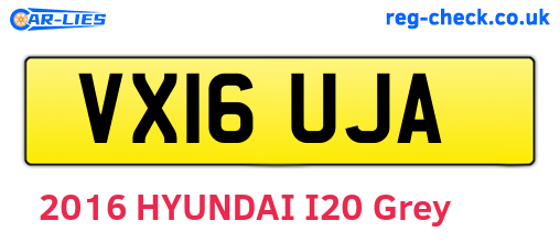 VX16UJA are the vehicle registration plates.