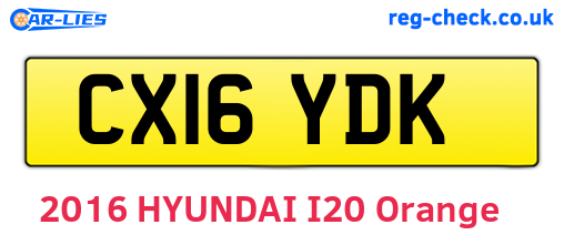 CX16YDK are the vehicle registration plates.
