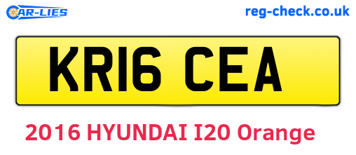 KR16CEA are the vehicle registration plates.