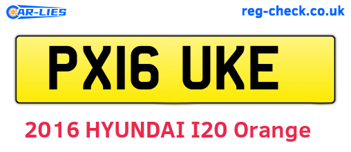 PX16UKE are the vehicle registration plates.