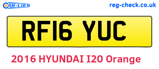 RF16YUC are the vehicle registration plates.
