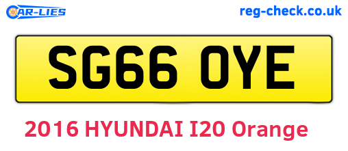 SG66OYE are the vehicle registration plates.