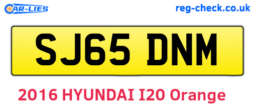 SJ65DNM are the vehicle registration plates.