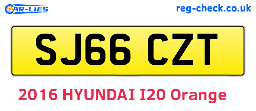 SJ66CZT are the vehicle registration plates.