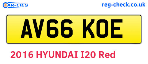 AV66KOE are the vehicle registration plates.