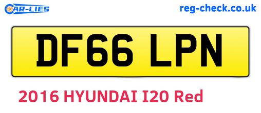 DF66LPN are the vehicle registration plates.