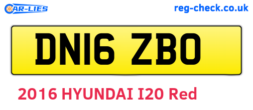 DN16ZBO are the vehicle registration plates.