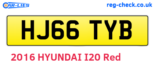 HJ66TYB are the vehicle registration plates.