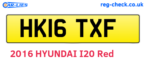 HK16TXF are the vehicle registration plates.