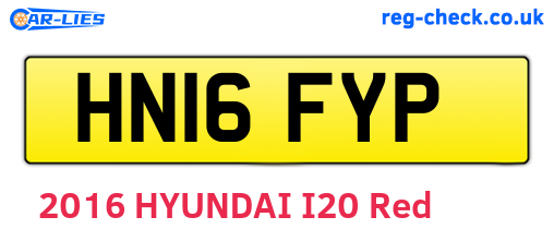 HN16FYP are the vehicle registration plates.
