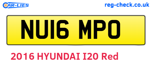 NU16MPO are the vehicle registration plates.