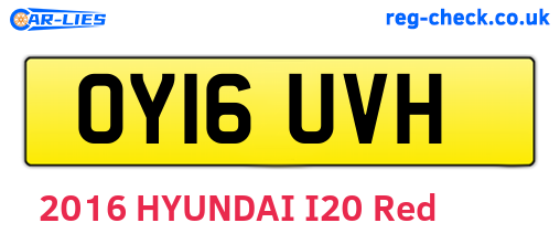 OY16UVH are the vehicle registration plates.