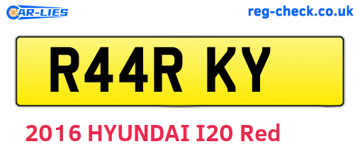 R44RKY are the vehicle registration plates.