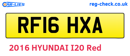 RF16HXA are the vehicle registration plates.