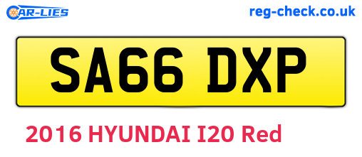 SA66DXP are the vehicle registration plates.