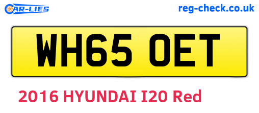 WH65OET are the vehicle registration plates.