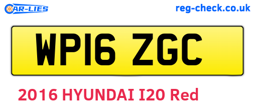 WP16ZGC are the vehicle registration plates.