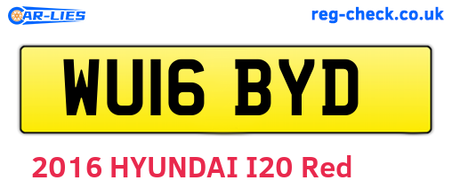 WU16BYD are the vehicle registration plates.